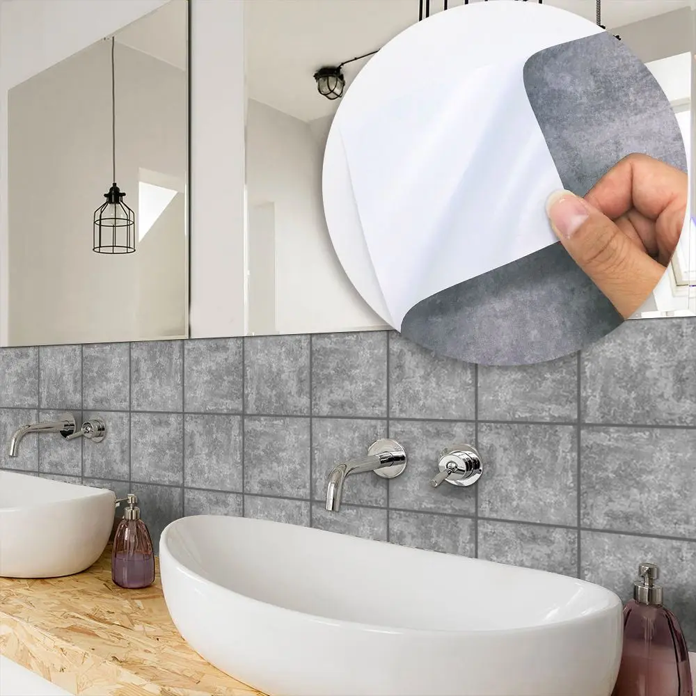 

10 шт./компл. цементная кирпичная Настенная Наклейка s, Современная 3D наклейка, виниловая наклейка, искусственная кожа, комната, кухня, домашн...