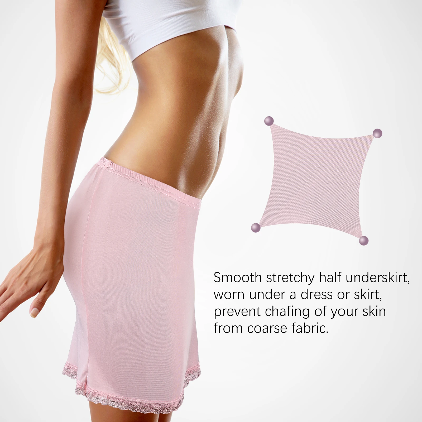 Женская юбка-подъюбник средней длины с эластичной талией одноразмерная женская