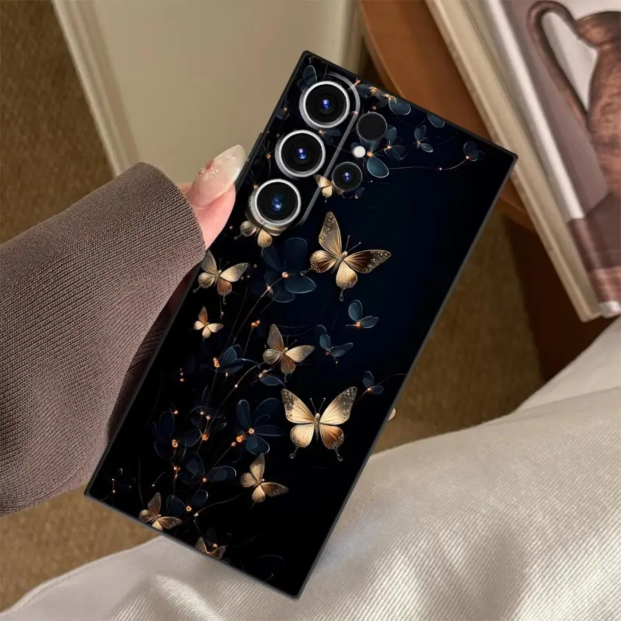 Фото Чехол для телефона Golden Butterfly Funda для Samsung Galaxy S26 Ultra S10 S9 Note 20 8 9 10 S20 Ultra S24 S21 FE S25 Plus S23 №2