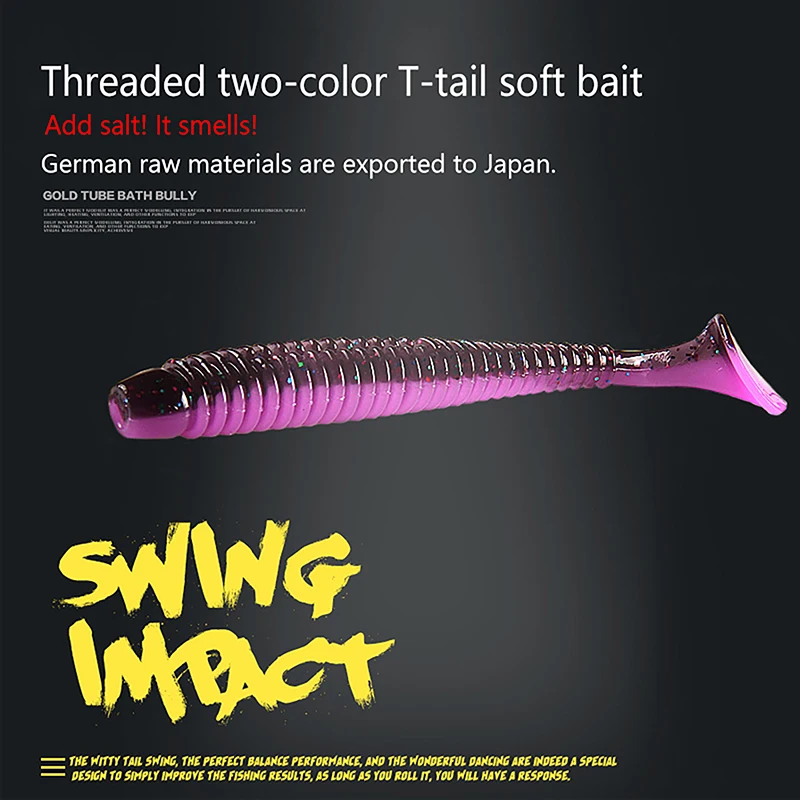 

1pc 9.7cm/4.7g Pvc Impact Ring Shad Fishing Lure Soft Plastics Baits Swimbait Jigging Lure Artificial Baits