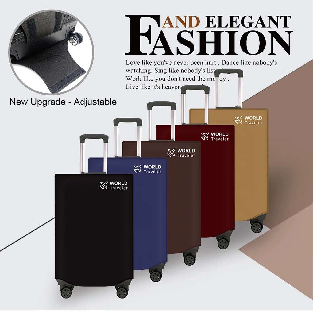 

Travel Luggage Cover Dustproof Sticker Type Waterproof Detachable Suitcase Bag Protector Guard Accessories Wine 20inch