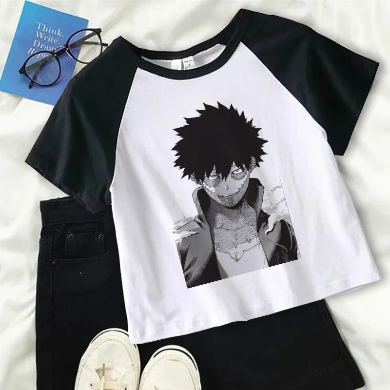 Женская футболка с японским аниме Dabi My Hero Академия Harajuku забавный короткий топ