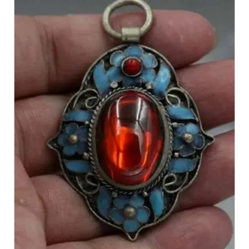 

China Old Collectible Handwork Cloisonne zircon Wonderful Pendant