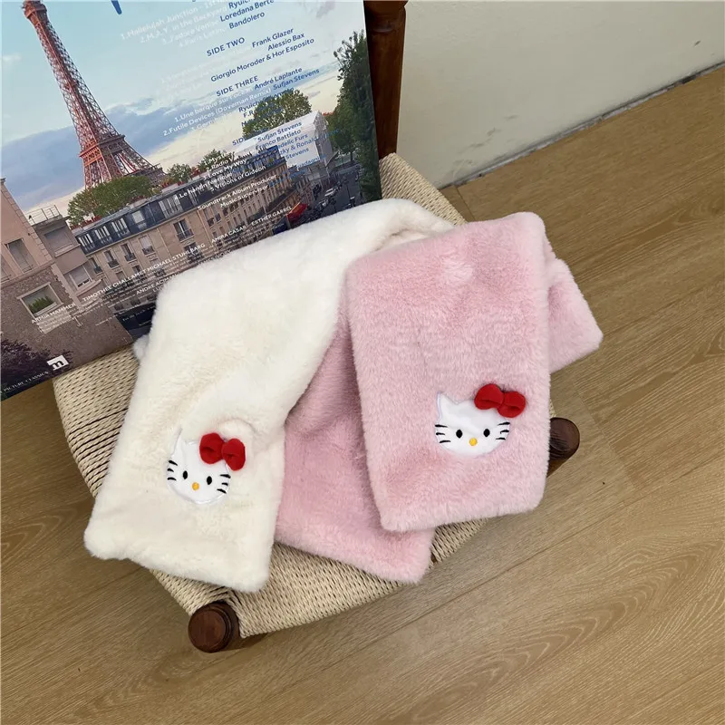 

Kawaii Sanrio Plush Scarf Hello Kittys Accessories Cute Beauty Thickening Cold Proof Keep Warm Cartoon Anime Toys for Girls Gift