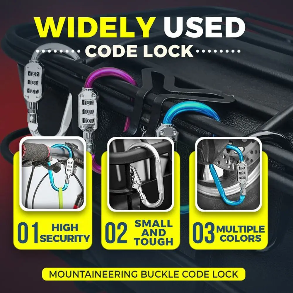 Многофункциональный 3-значный Комбинированный Замок универсальный карабин