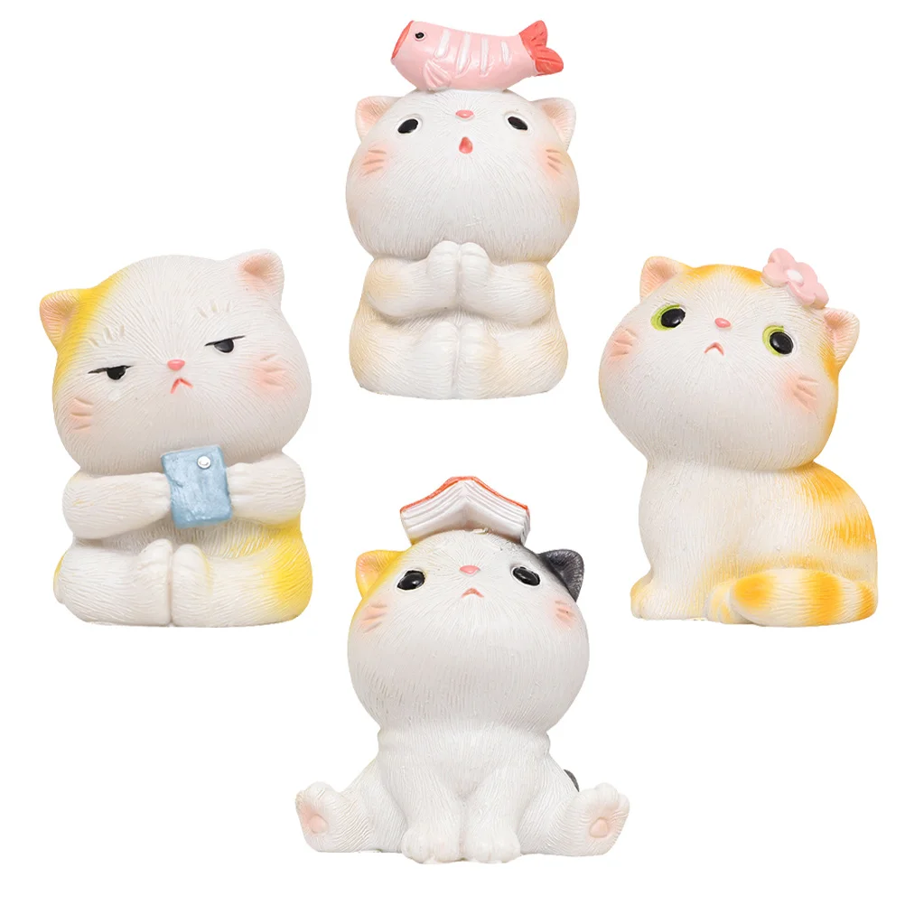 

Cat Resin Decoration Desktop Ornament Pot Flowerpot Animals Figurines Adornment Tabletopanimal Garden Home Planter Ceramic
