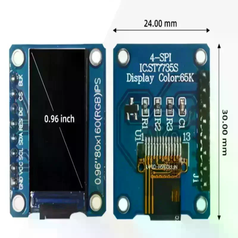 Фото 0,96-дюймовый IPS LCD TFT дисплейный модуль 160x80 HD 65K с интерфейсом SPI ST7735S 3,3В для проектов Raspberry Pi DIY №3