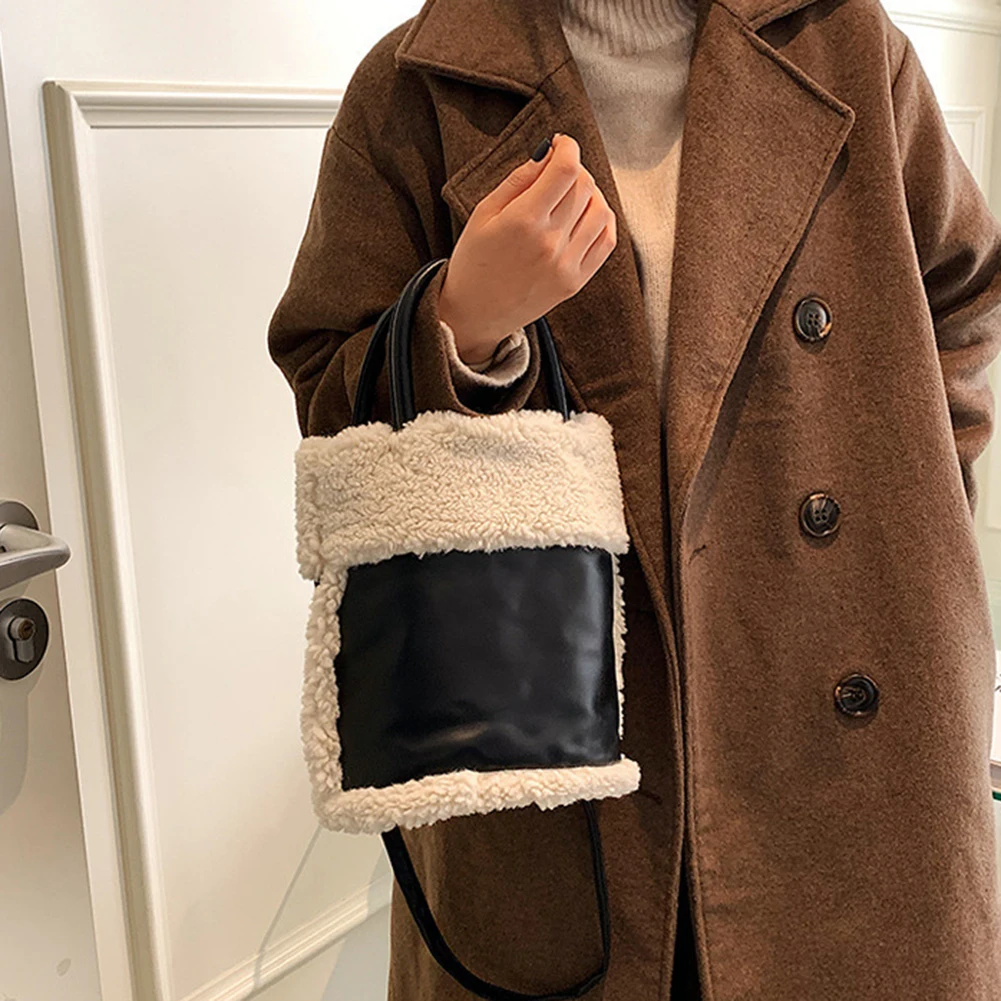 Женская сумка-мессенджер Плюшевые Пушистые маленькие сумочки стеганые меховые