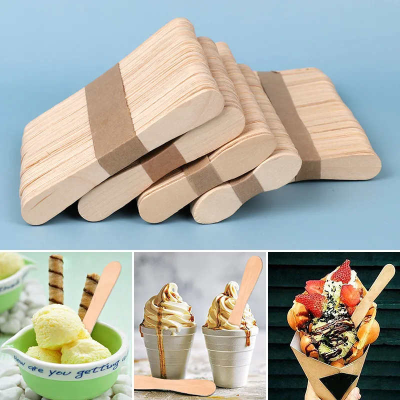 Sticks Wooden Popsicle Hand Crafts Art Fruit Salad Diy Wood Ice Cream Sticks Accessories