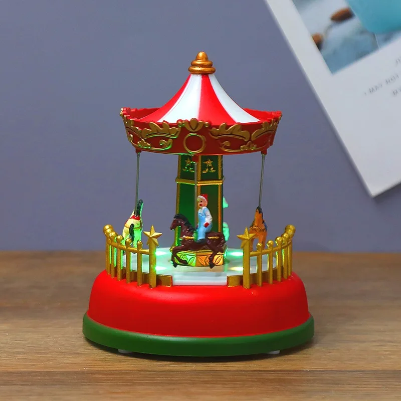

Christmas Music Box Glow Carousel Ferris Wheel New Year Gift Christmas Eve Gift Ornaments Christmas Decoration Free Shipping
