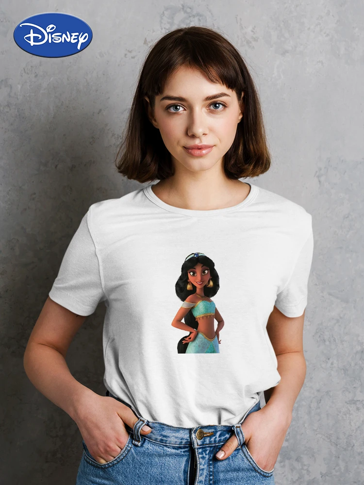

Disney Jasmine Princess Girl Confident Fashion T Shirt Womens Clothing 2022 New 90S Harajuku Short Sleeve Spain Ropa Mujer Urban