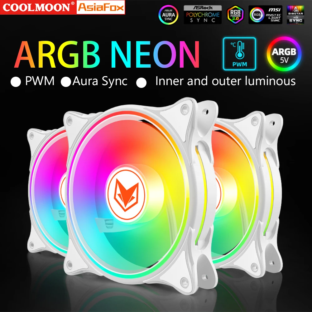 

Кулер для ПК COOLMOON с RGB-подсветкой, 120 мм, 4 контакта, 5 В, 3 контакта