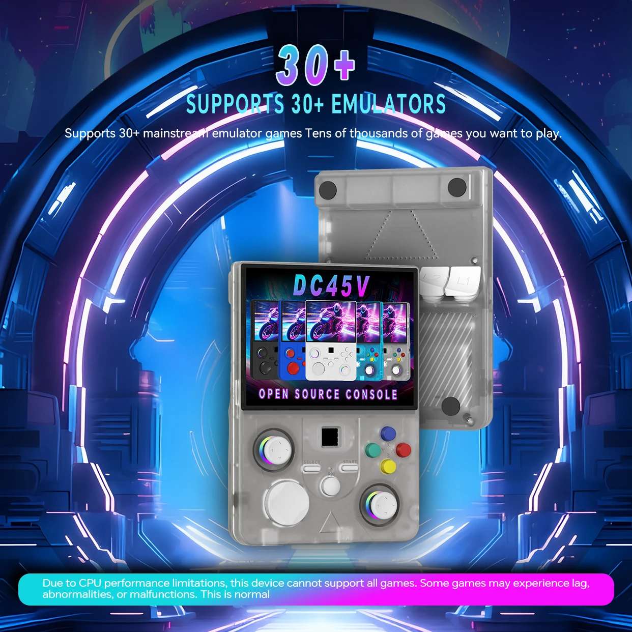 Фото Новая портативная игровая консоль DC45V с открытой ОС Linux, 4,5-дюймовым IPS-экраном, ретро-аркадная консоль с 64/128 ГБ игр ﻿ №4