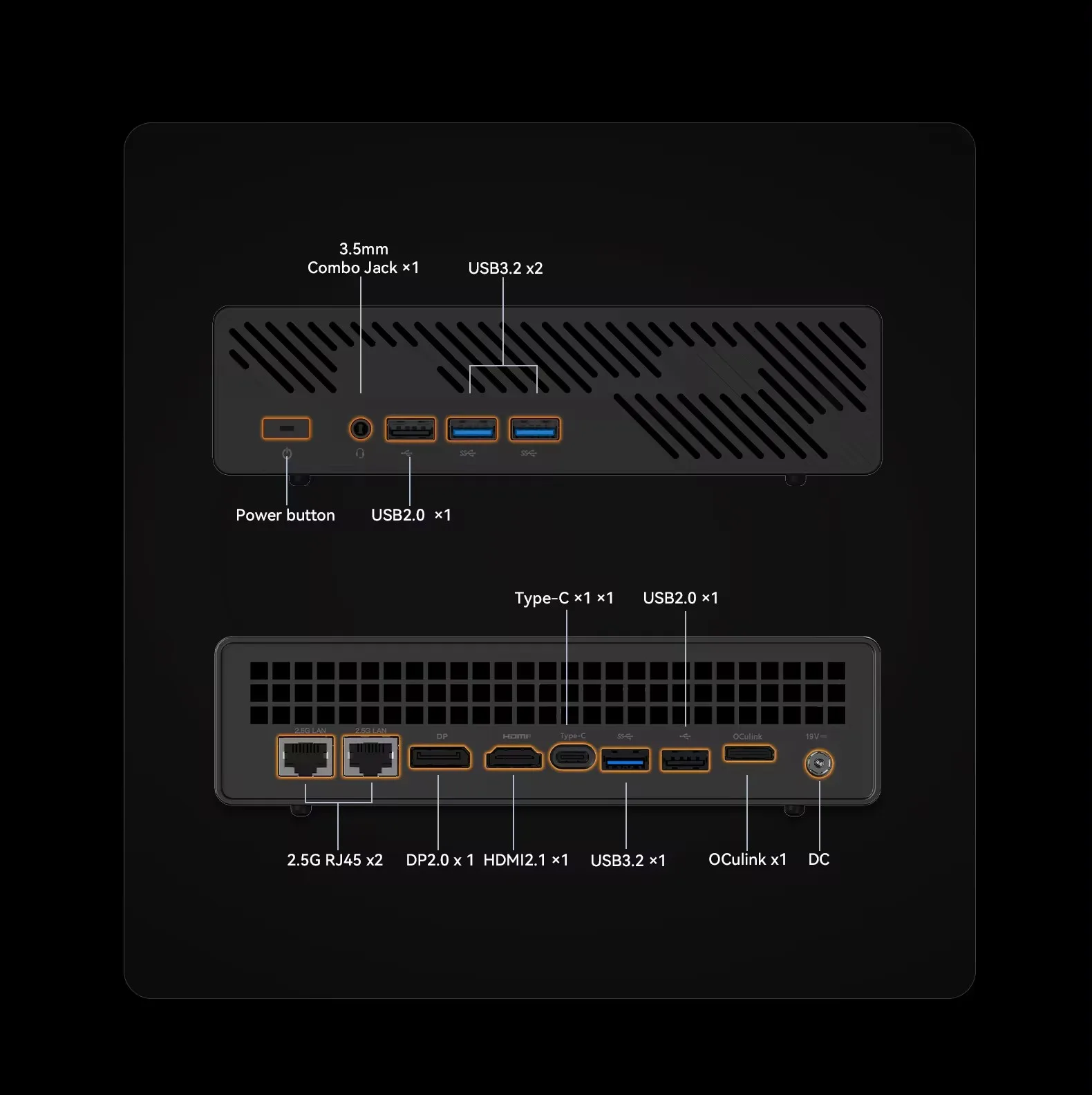 Настольная мини-станция MINISFORUM компьютер AMD Ryzen 9 7950X 7 8700G Oculink 4 * NVMe 2*2 5G LAN 2 DDR5 Windows 11