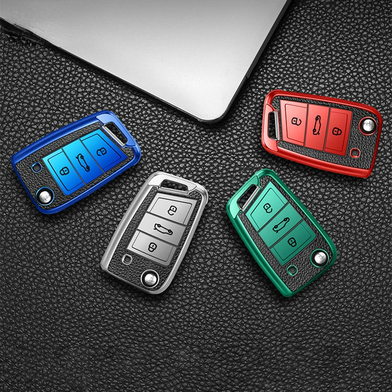 

Interior Mouldings Car Key Case For VW for Volkswagen MK7/GTI 7/Golf 7/Golf R Octavia A7 Folding Remote Fob Cover Keychain