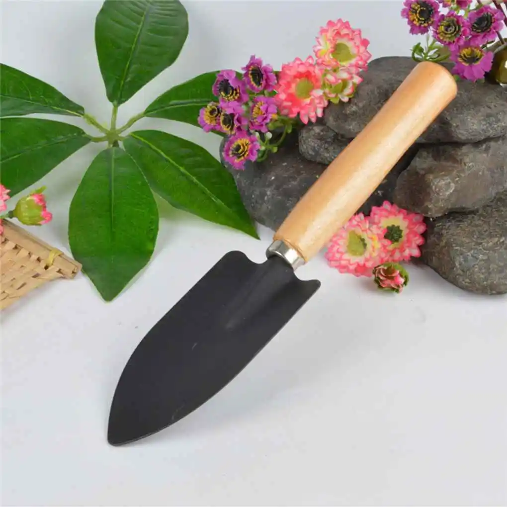 

3pcs Mini Garden Hand Tool Kit Plant Gardening Shovel Spade Rake Set Wood Handle Metal Head Gardener Tools