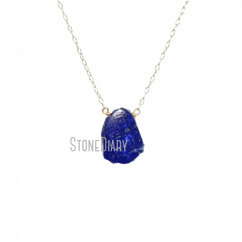 

NM42493 Lapis Lazuli Necklace Healing Stone Necklace Blue Lapis Lazuli Necklace September Birthstone Gold Plated Chain