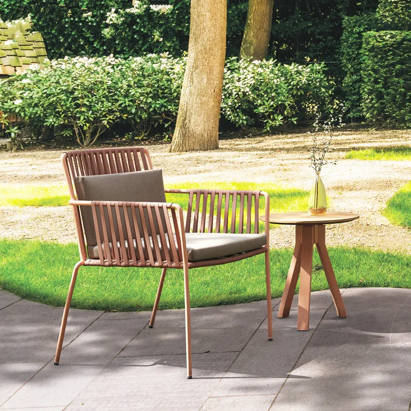 

Outdoor Desk-chair Courtyard Patio Balcony Cany Chair Recreational Chair For Small Family Tea Table Three-piece Suit