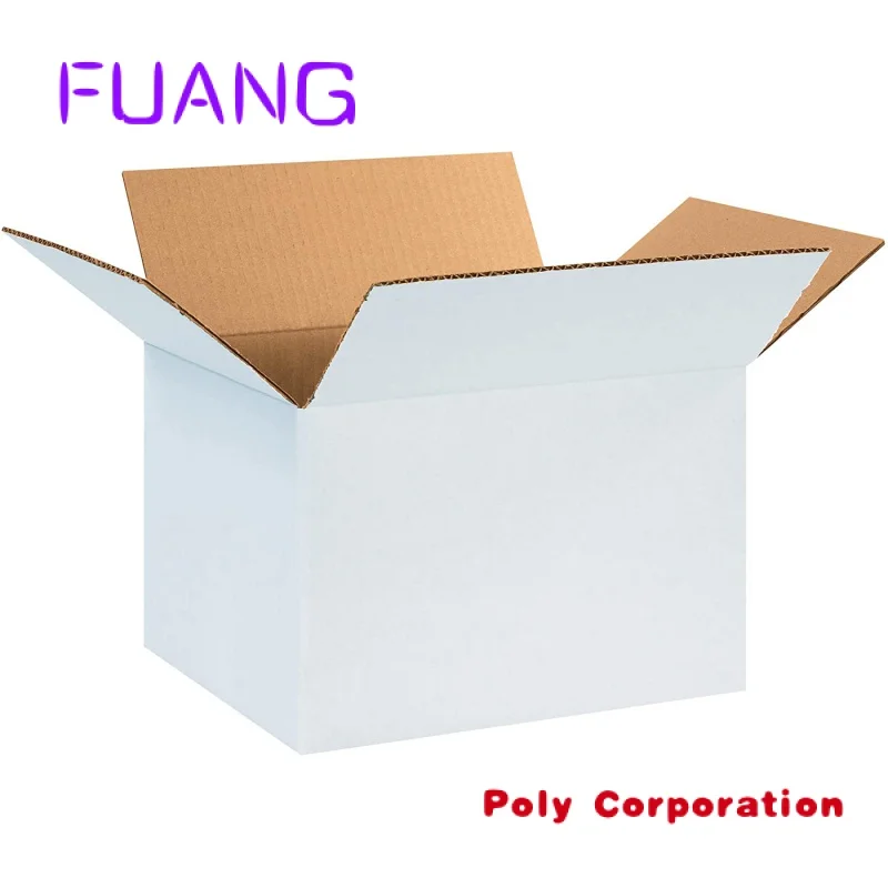 Customized 3/5 layer plain white kraft corrugated cardboard carton shipping hard packaging boxes wpacking box for small business