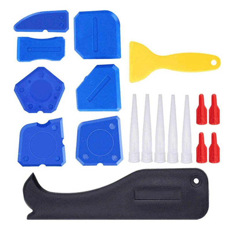 

18PCS Sewing Tool Sealant Squeegee Joint Filler Nozzle Squeegee For Kitchen And Bathroom Windows.