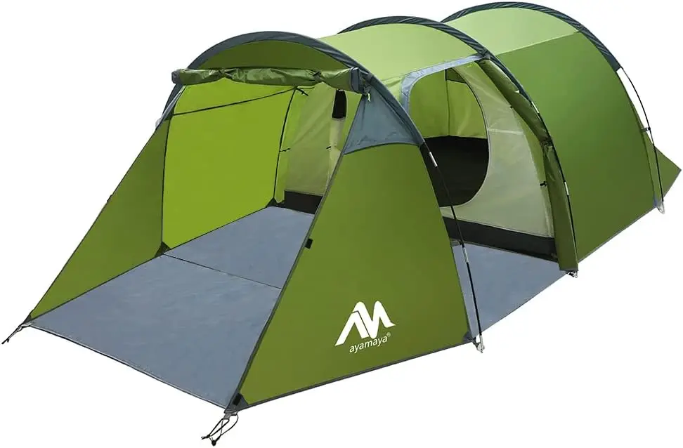 

Tents for 3-4 Person, Waterproof Motorcycle Tent 2 Room Design - Detachable Bedroom & Vestibule with Footprint, Easy Setup f