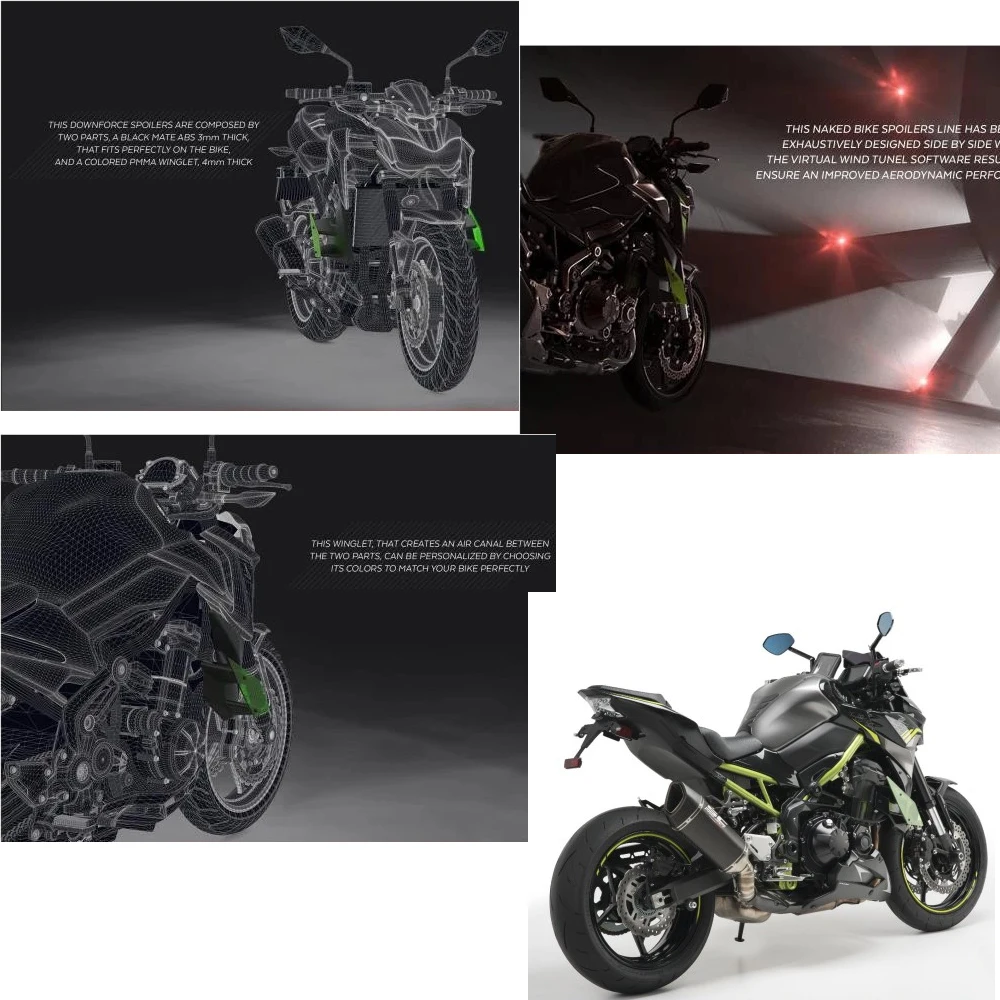 Z900 2020-новые детали мотоцикла боковая прижимная сила голые спойлеры крылышко с