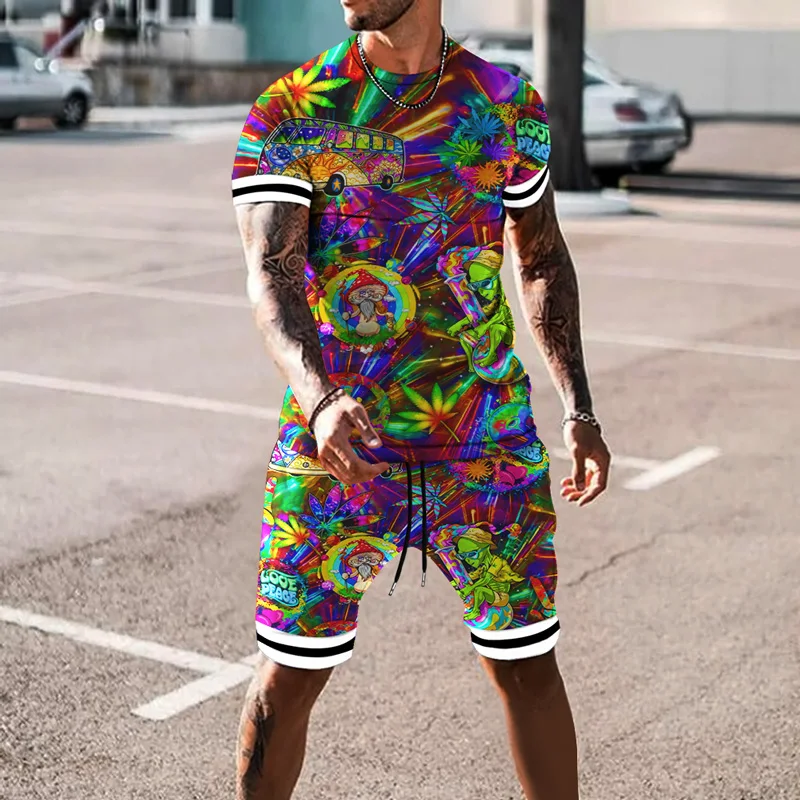 

Футболка мужская с круглым вырезом, тенниска и шорты в стиле ретро, с принтом игральных карт, персонализированная музыкальная майка для фит...