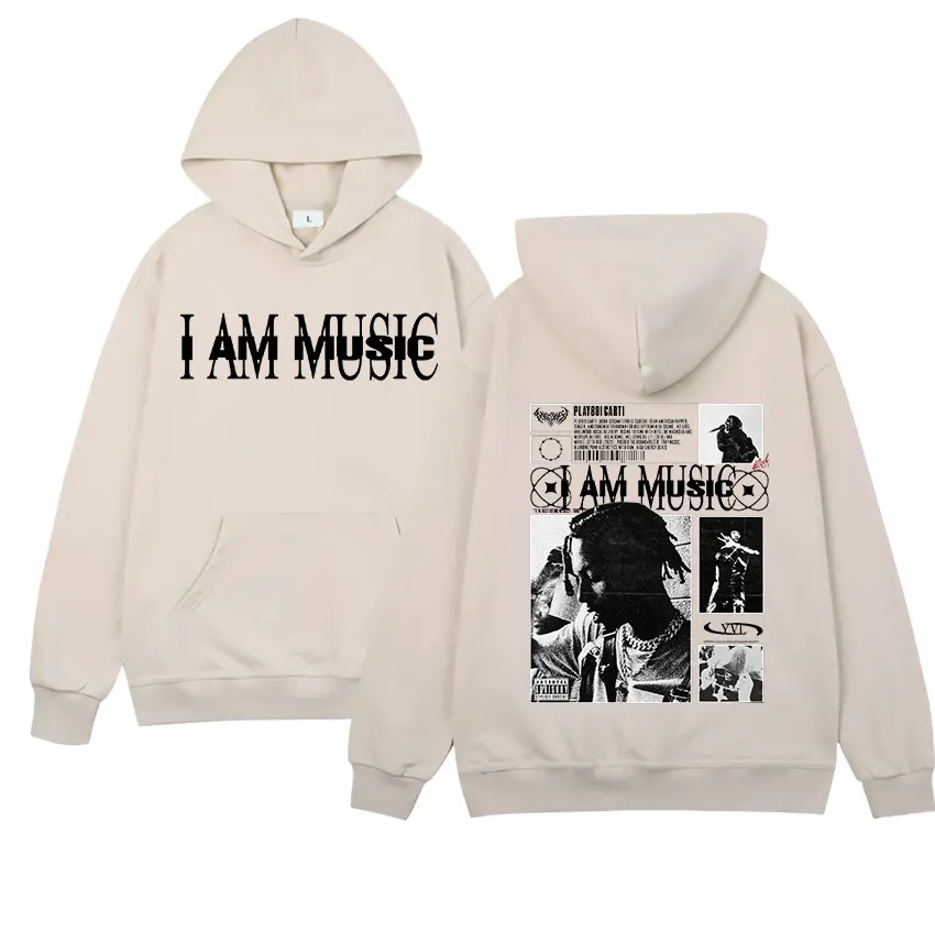 Playboi Carti I Am Music Album 2025 Толстовка с графикой Мужская мода Пуловер в стиле хип-хоп Толстовка Y2K Унисекс Винтаж Негабаритные толстовки (art.: 3920cd2cb8bd8) - 3920cd2cb8bd8