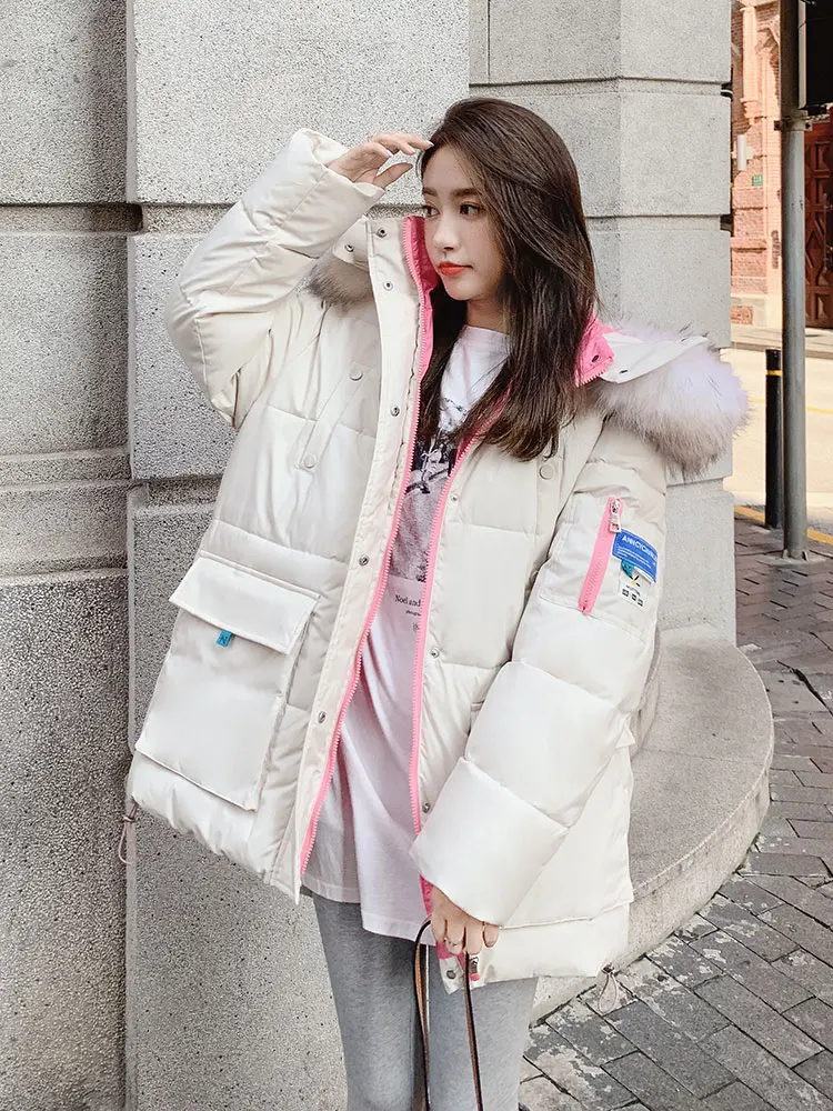 Vielleicht 2022 New Winter Jacket Women Parka Fashion Long Coat Hooded Parkas With Fur Collar Warm Snow Wear Padded Clothes