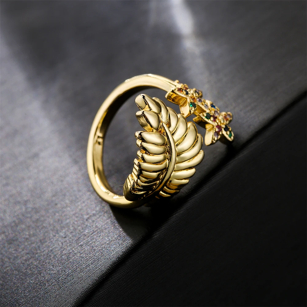 NEWBUY Винтажное кольцо на палец в стиле бохо с листьями и звездами для женщин