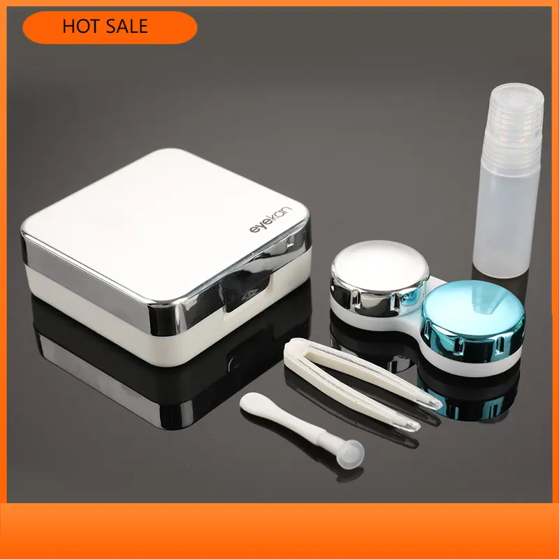 

1PC Contact Lens Case Square Travel Portable Solid Color Lens Cover Container Holder Storage Soaking Box Fashion Accessories