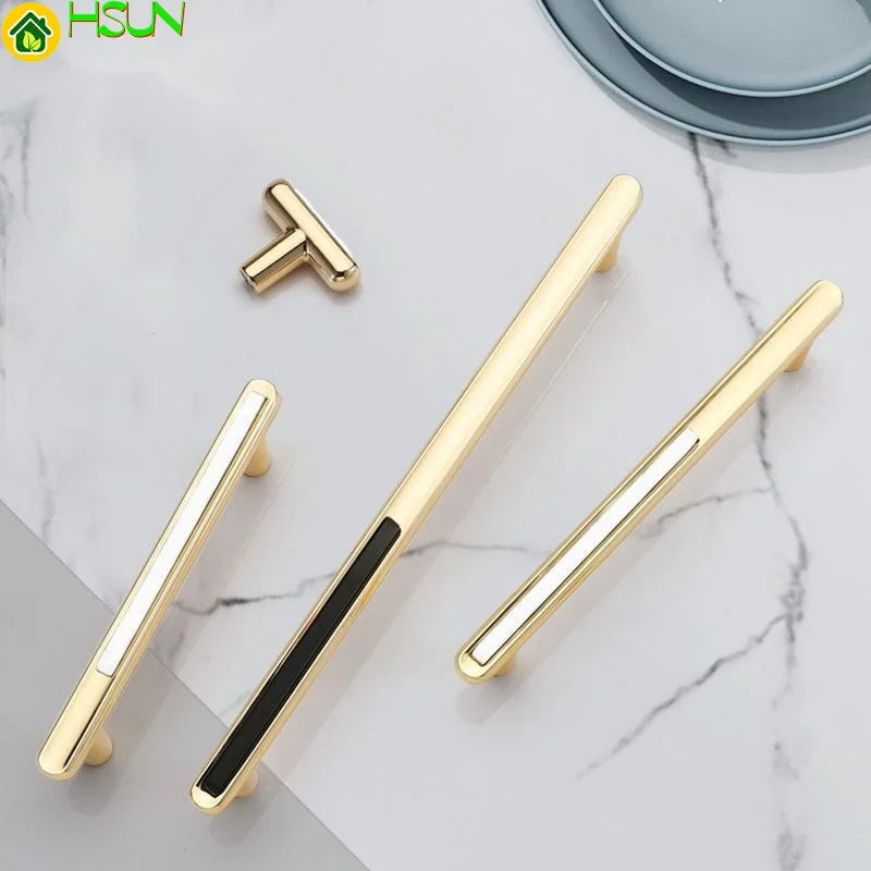 Современная дверная ручка для шкафа золотистая современная с одним отверстием