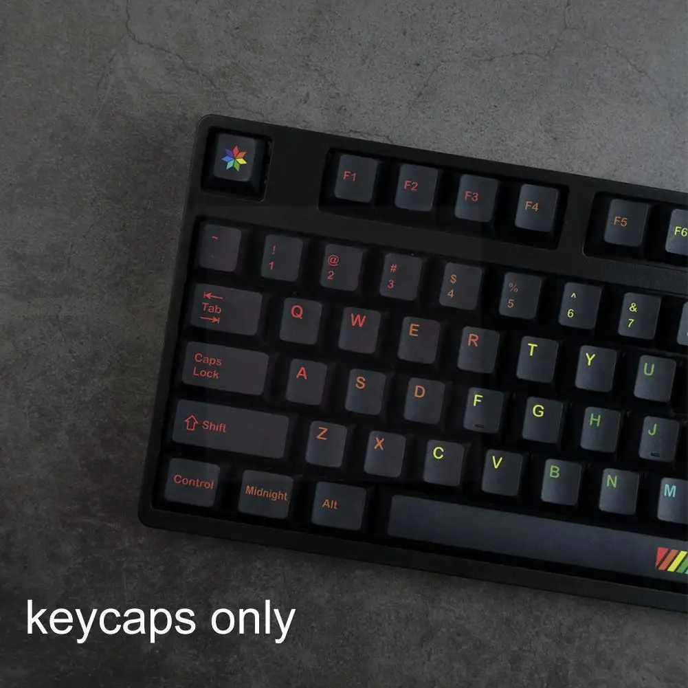 

140 Keys GMK Midnight Rainbow Keycaps Profile PBT Dye Keyboard 6.25U Keycap Sublimation 7U Spacebar Mechanical G0Y7