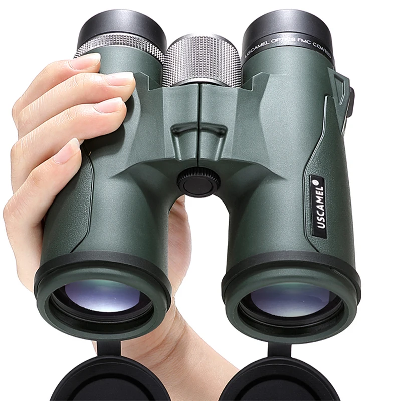 USCAMEL High-power HD Outdoor Binoculars 8/10X42 BAK4 Zoom Telescope Waterproof Nitrogen Filled Night vision for Hunting Hiking