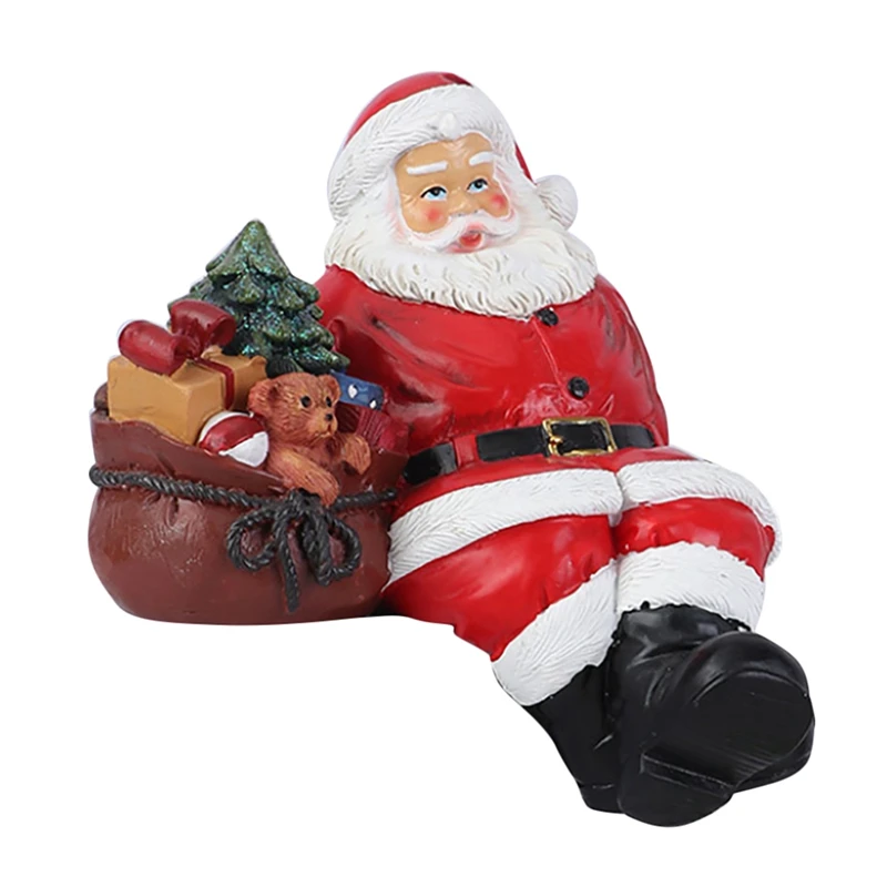 

Santa Statue Christmas Resin Toy Bag Decoration Figurine Home Desktop Decor Holiday New Year Hristmas Table Decoration