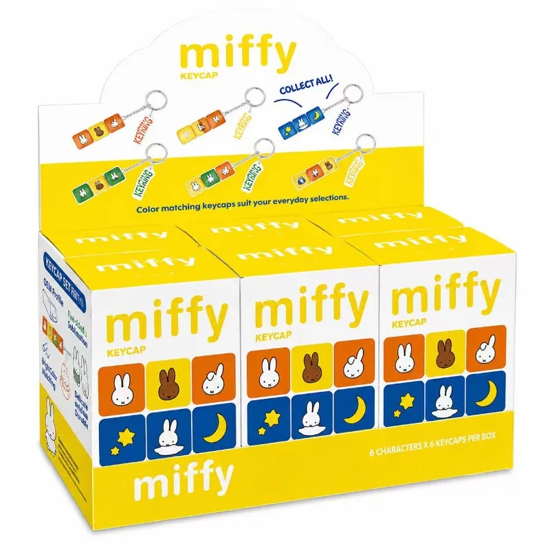 Фото Серия кейкапов Miffy: коллекционные фигурки-брелоки, игрушки-подвески, аниме-фигурки, украшения (слепая коробка) №1