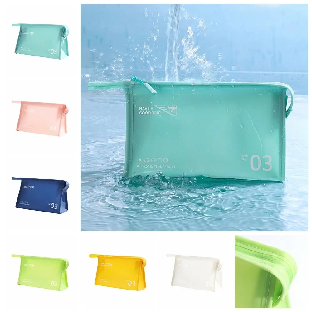 

Waterproof Travel Organizer Zipper Bag Jelly Color PVC Pencil Case Large Capacity Stationery Bag Students