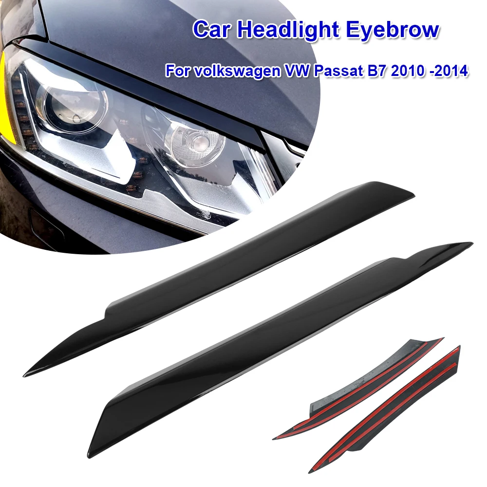 

2pcs Stickers Cover Eyelid Cover Trim For Volkswagen for Passat B7 2010 -2014 Car styling Car Headlight Cover Headlights Eyebrow