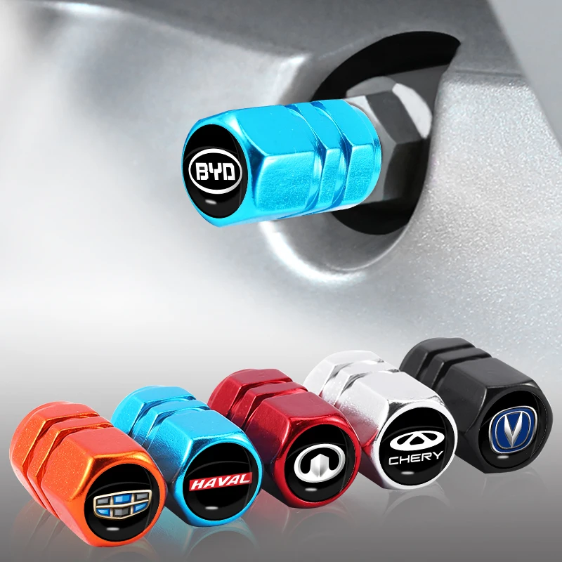 

4pcs Car Valve Cover Tire Rim Valve Stem Caps for Geely Atlas Coolray Mk Cross Emgrand GS GL CK2 GC6 Gc7 Parts LC Accessories