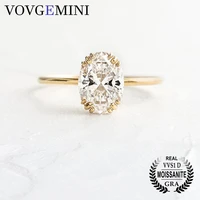 vovgemini 18k moissanite gold engagement ring 0 5carat 46mm oval cut clear white lab grown diamond exquisite anillos mujer