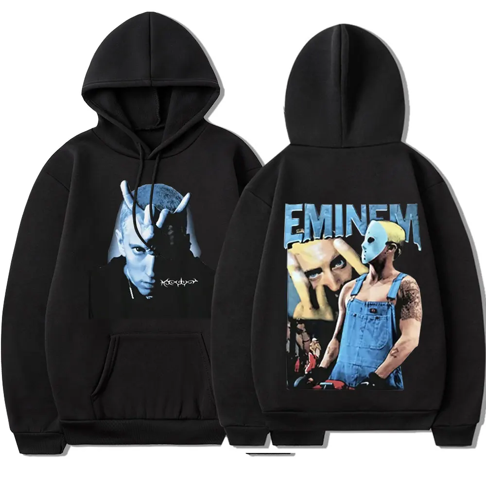 

Hip Hop Rapper Eminem Slim Shady Hoodie Vintage Graphic Sweatshirts Men's Women's Gothic Hooddies Oversized Streetwear Unisex