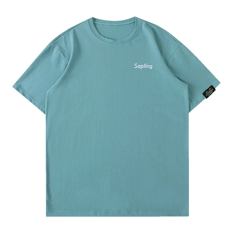 

2022 Summer New Basic Print Short T-shirt Mens Bright Color Sleeve Logo Simple