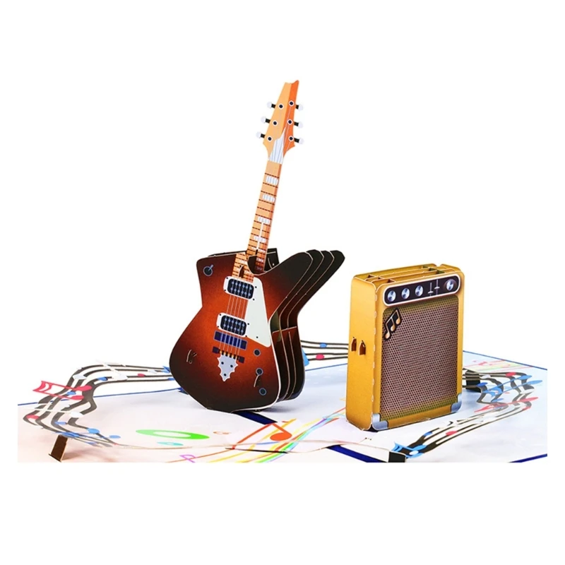 Lifelikes Guitar 3D поздравительная открытка портативный подарок для музыкантов и