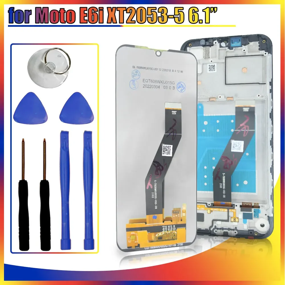 Протестированный ЖК-дисплей для Motorola Moto E6i 2021 XT2035-5 сенсорный экран замена