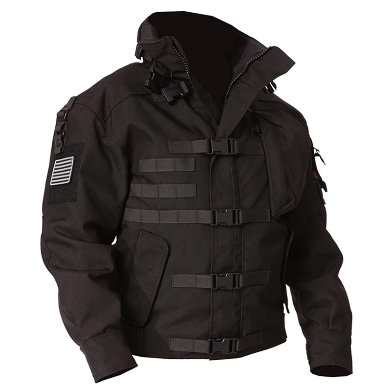 Men Waterproof Wear-resistant Multi-pocket Bomber Jackets Ou