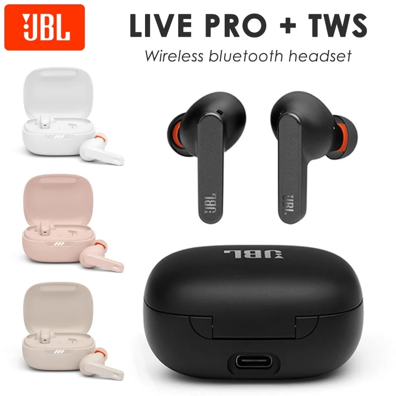 Оригинальные наушники JBL LIVE PRO + TWS Bluetooth 5,0, спортивные наушники-вкладыши, стереонаушники с микрофоном, зарядка, версии HK