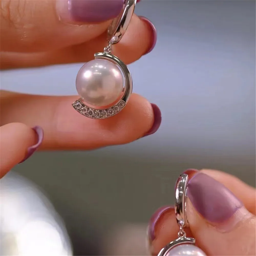 S925 Sterling Silver Pearl Beads Stud Earrings Setting Base Diy Jewelry Making Findings&Components