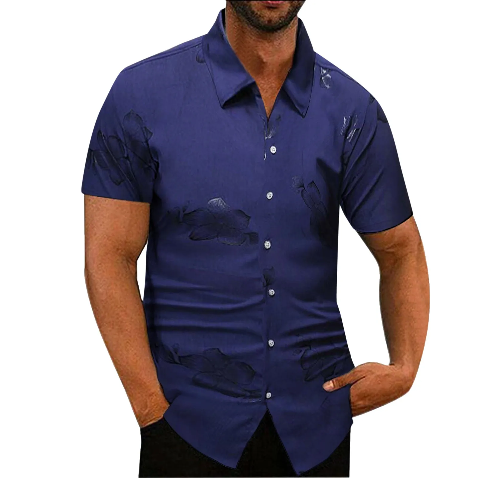 

Мужская однобортная водолазка для отдыха, Повседневная Уличная водолазка с коротким рукавом и ложным воротником, с принтом, весна-лето