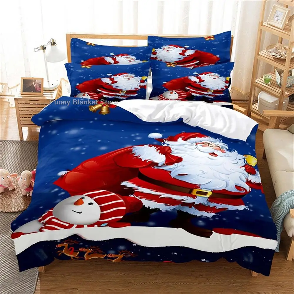 

Santa Claus Fashion Bedding Set 2/3pcs 3D Digital Printing Duvet Cover Sets 1 Quilt Cover + 1/2 Pillowcases US/EU/AU Size