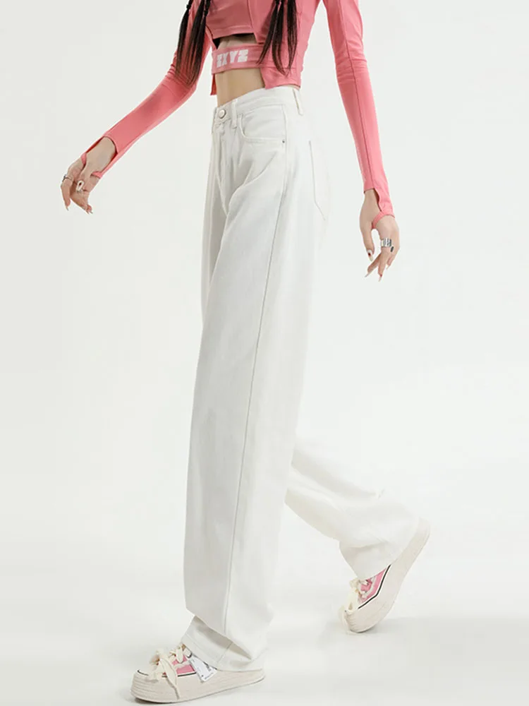 Синие джинсы UETEEY с завышенной талией широкие мешковатые брюки уличные мода 2024